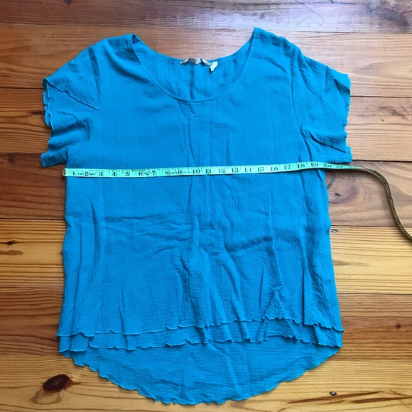 Soft Surroundings Teal Cotton Gauze Top, EUC, PS - Picture 7 of 13